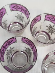 Georges Briard Signed 22K Gold & Purple Design Extremely Rare Glasses Glassware