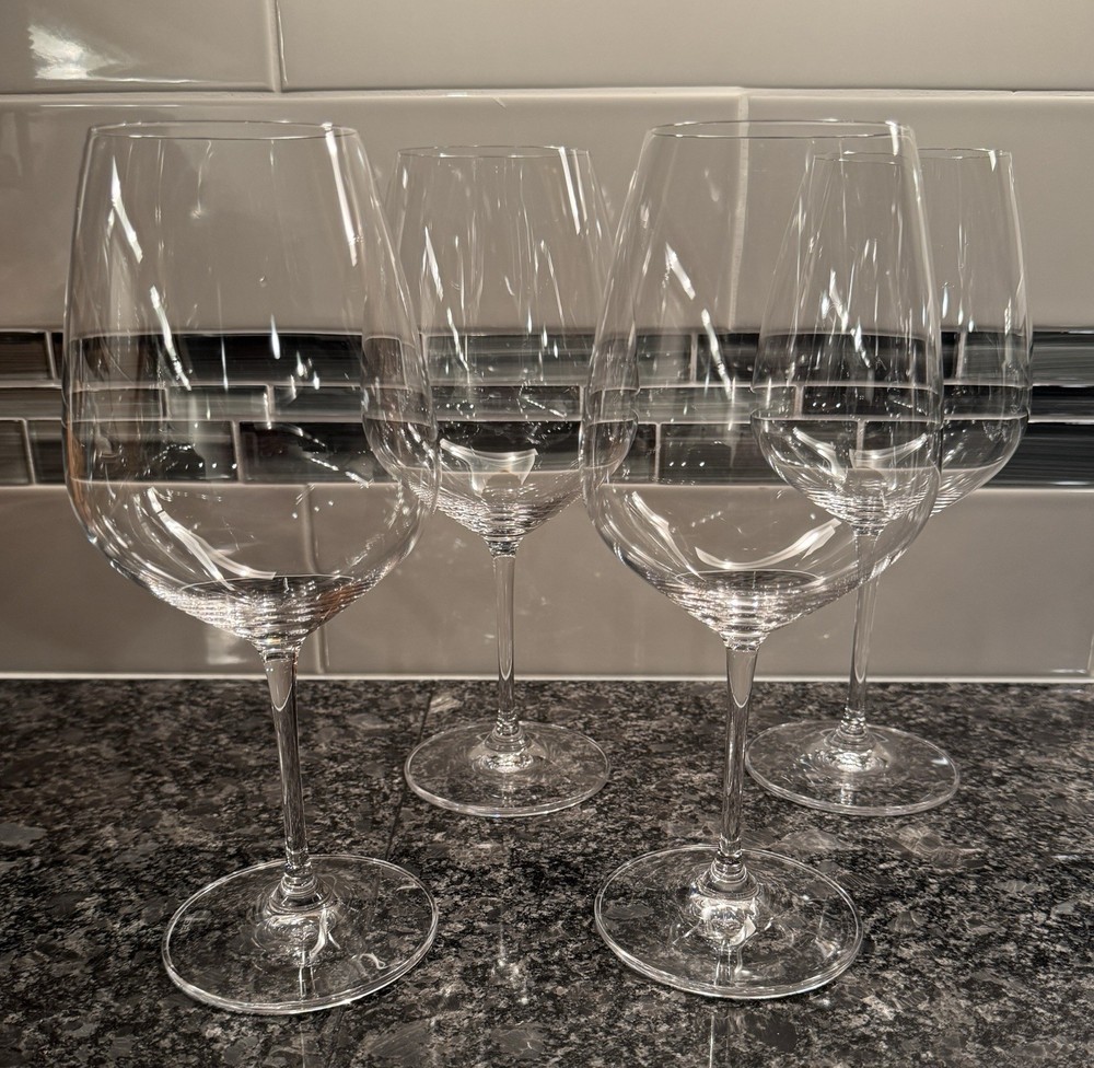 RIEDEL WINE GLASSES, Lead Free Crystal, 24 oz, 4 Glasses