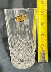 Zajecar 24% Lead Crystal Highball Glasses Set Of 4~Yugoslavia~8 Ozs