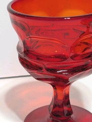 Set Of 2 Fostoria Argus Ruby Red Stemmed HFM Wine Glasses 4 7/8″ Vintage