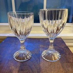 Mikasa Park Lane Crystal set One Water Goblet One Wine Glass Excellent Condition