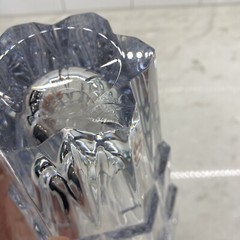 MILLER ROGASKA REED BARTON LEAD CRYSTAL STACKED BLOCK DESIGN VASE 10″