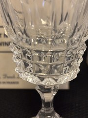 Vintage Set Of 4 W.M. Dalton French Lead Crystal Wine Glasses In Boxes