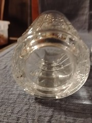 Vintage Etched Geometric Design 5” Clear Glass Tumblers, Set Of 5 Glasses