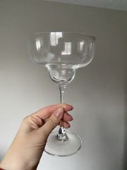 Set of 4 Vintage Crystal Margarita Glasses Wide Bowl Cocktail Hurricane Glass