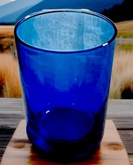 VTG Anchor Hocking Flare Cobalt Blue Rock Glass Via Old Fashion 4” Tumbler