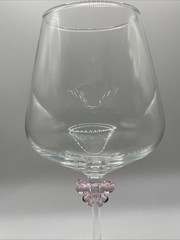 Godinger Pink Bow Wine Glass Coquette Balloon Goblet Ribbon Stem Replacement