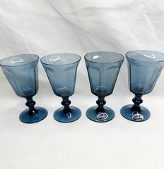 4 Lenox USA Antique Dark Blue Glasses 5in. NEW WITH LABEL