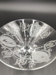 Tiffin Elegant Glass Classic Dancing Nude Cameo Cup Compote Etched Excellent VTG