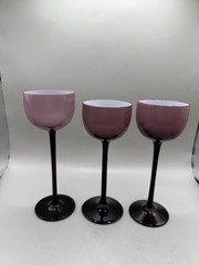 Carlo Moretti Amethyst / White Cased Approx. 6.75″ Stemmed WINE Glass MCM Italy