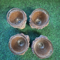 Finnish Bark Wrapped Glass Shot Glasses Set of 4 Rustic Scandinavian Finland