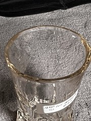 Antique 1850’s Cut Glass Beaker Reactive 365 Nm Glows Heavy