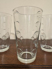 Vintage Libbey Coin Dot Thumbprint Urban Dot 16 oz Tumblers Glasses Set of 4