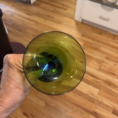 Mid Century Modern Colorful Black Stem 7 Cordial Coupe Cocktail Glasses 5.75”