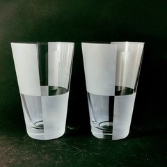 NAUTICA FROST BLOCK TUMBLRS / HIGHBALLS, Frosted Crystal, 5 3/4″, 16 oz, 2PCS