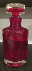 Murano Italy Ruby Red Sommerso Art Glass Decanter Signed Pontil Base 9”
