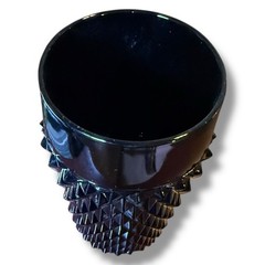 Tiara Exclusive Black Diamond Point Highball Tumbler Indiana Glass USA.