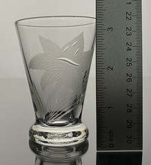 Vintage Etched Glass Cordial Tumblers Set of 5 Small Floral Drinkware