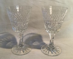 2 Royal Brierley Stratford Pattern Crystal Wine Glasses 5.5” – Signed