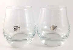 2 George & JG Smith Glenlivet Whiskey Tasting Tulip Glasses 22k Gold & Etched