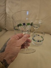 Global Amici Harlequin Highball Martini Old Fashioned Art Glass Cocktail Glasses