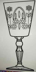 Rock Sharpe Clear Crystal Polish Cut 3006-9 Water Goblet Arch Flowers Cut Foot