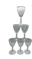 Vintage Libbey Knob Hill Clear Cordial Wine Sherry Claret Glass Beaded Stem Set