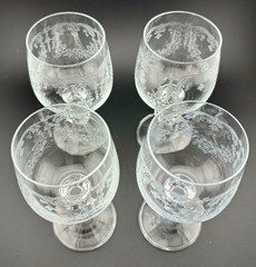 Vintage Cascade Czech crystal Bohemia Water/Wine liquor Glasses ~set Of 4