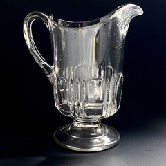Fostoria EAPG Glass Pitcher No 952 c1900 48 oz Jug Antique Beads Panels Zipper