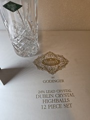 Shannon By Godinger 24% Lead Crystal Dublin Highball Glass 5.5″ H 10oz Slovakia