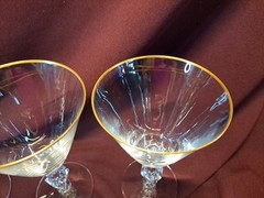 4 Tiffin Franciscan Mansfield Elegant Water Wine Crystal Goblets Diamond Stem