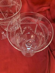 Vintage Set 5 Art Deco Etched Water Goblets MCB34 By McBride Retired Rare Find