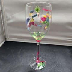 Block Basics 12 Days of Christmas Goblet 10 Lords A Leaping Hand Painted 9″