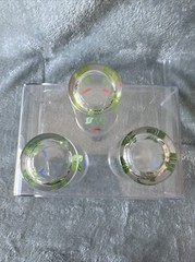 Swanky Swigs Vintage 1950’s Juice Glasses, Tulip Flower Design Red Blue Set of 3
