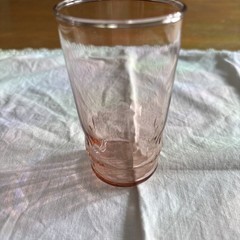 Three Pink Depression Glass Small Glasses All In Chip Free Condition See Photos