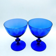 Imperial Glass Continental Wine Glasses Goblets Set Of 4 Cobalt Blue 4.5″