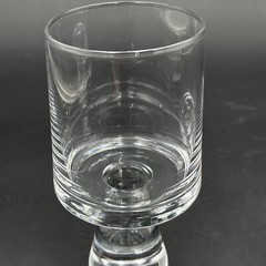 Vtg Set 2 MCM 70s Glasses Tumblers Goblets Bar Crystal Thick Stem Scandinavian