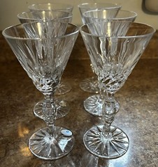 6 Russian Rycebckon Lead Crystal Wine Glasses Beautiful