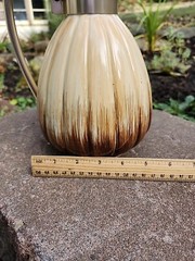 MCM Ombre Earthy Brown Beige Carafe Pitcher Gold Handle Cork Topper