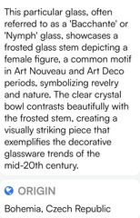 Vtg Crystal Ball Bacchante Or Nymph Liqueur Glass W/ Frosted Woman Figure Stem