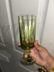Franciscan Vintage crystal Ivy Green Glass Goblet Wine Glass