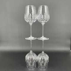 New~Reed & Barton Equinox Grande Crystal Wine/Water Goblet Set Of 4