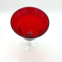 Set of 3 Artland Iris Ruby Red Bubble Glass Water Goblets 8 1/8″