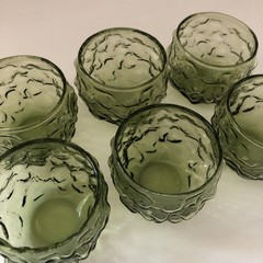Set /6 ANCHOR HOCKING Lido Milano Green Tumbler Rocks Glasses 5oz MCM-MINT!