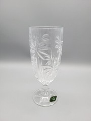 GODINGER Shannon Crystal SOUTH BEACH Palm Design 13oz Beverage Glasses Set 4 NIB