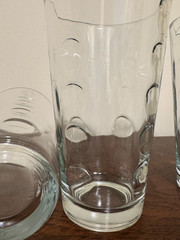 Vintage Libbey Coin Dot Thumbprint Urban Dot 16 oz Tumblers Glasses Set of 4