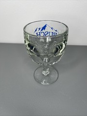 Vintage BUSCH Bavarian Beer Thumb Print Dimple Goblet Glass Schooner