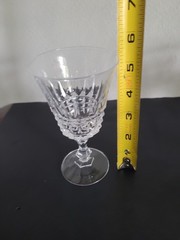 Vintage W.M. Dalton French Lead Crystal Wine Glasses Verite Pattern set of 4