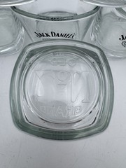 Jack Daniels Square Drinking Glasses Clear 4″ Lowball Whiskey Rocks Lot Of 7