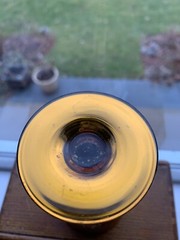 Vintage Venetian Handmade Murano Amber/Gold Tre Fuochi Cordial Glass